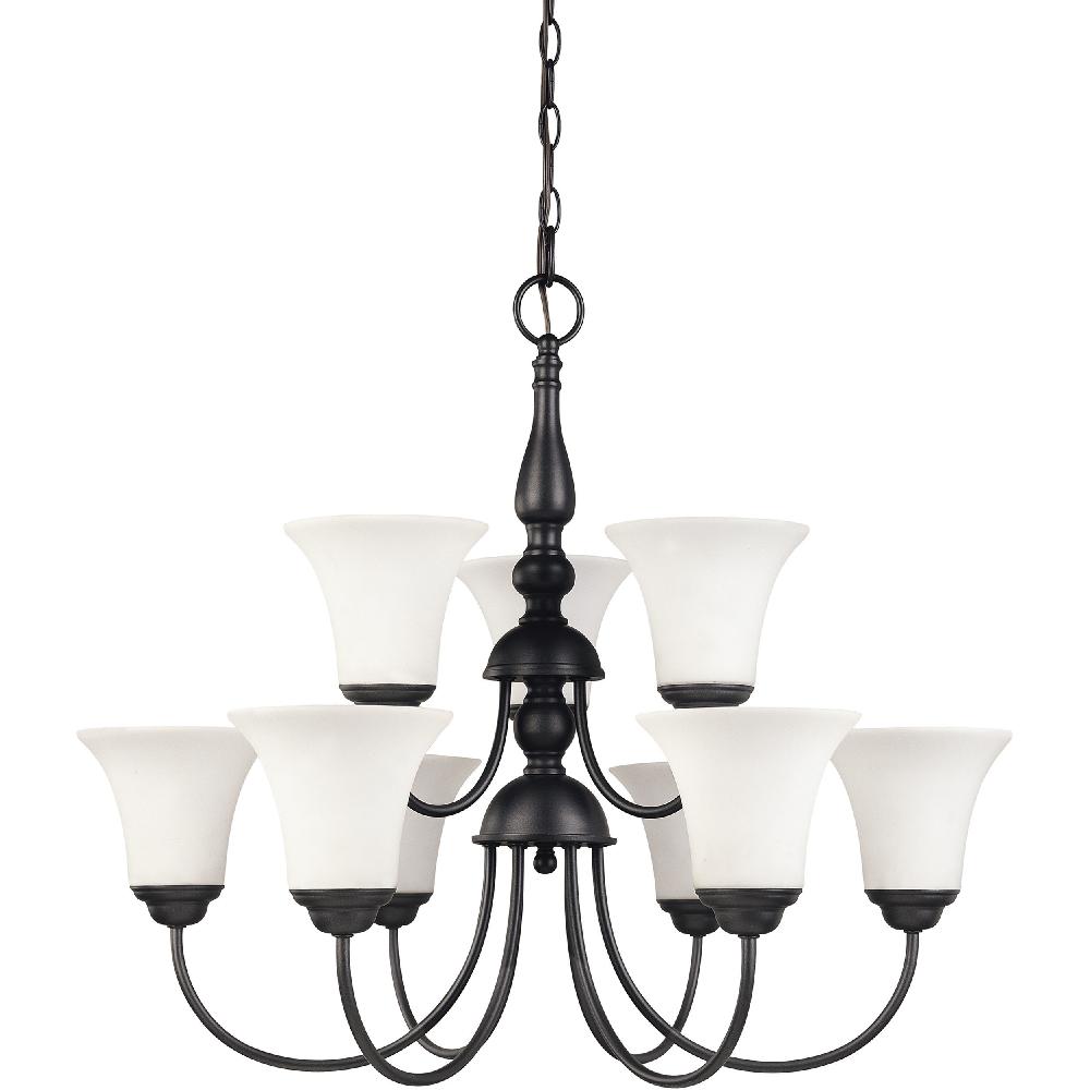nuvo lighting Dupont 9 Light 27.5 inch Dark Chocolate Bronze Chandelier Ceiling Light