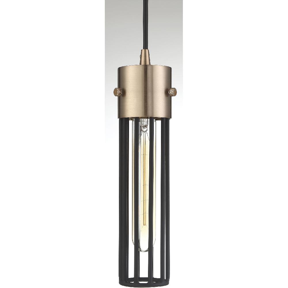 nuvo lighting Eaves 1 Light 5 inch Copper Brushed Brass and Matte Black Pendant Ceiling Light