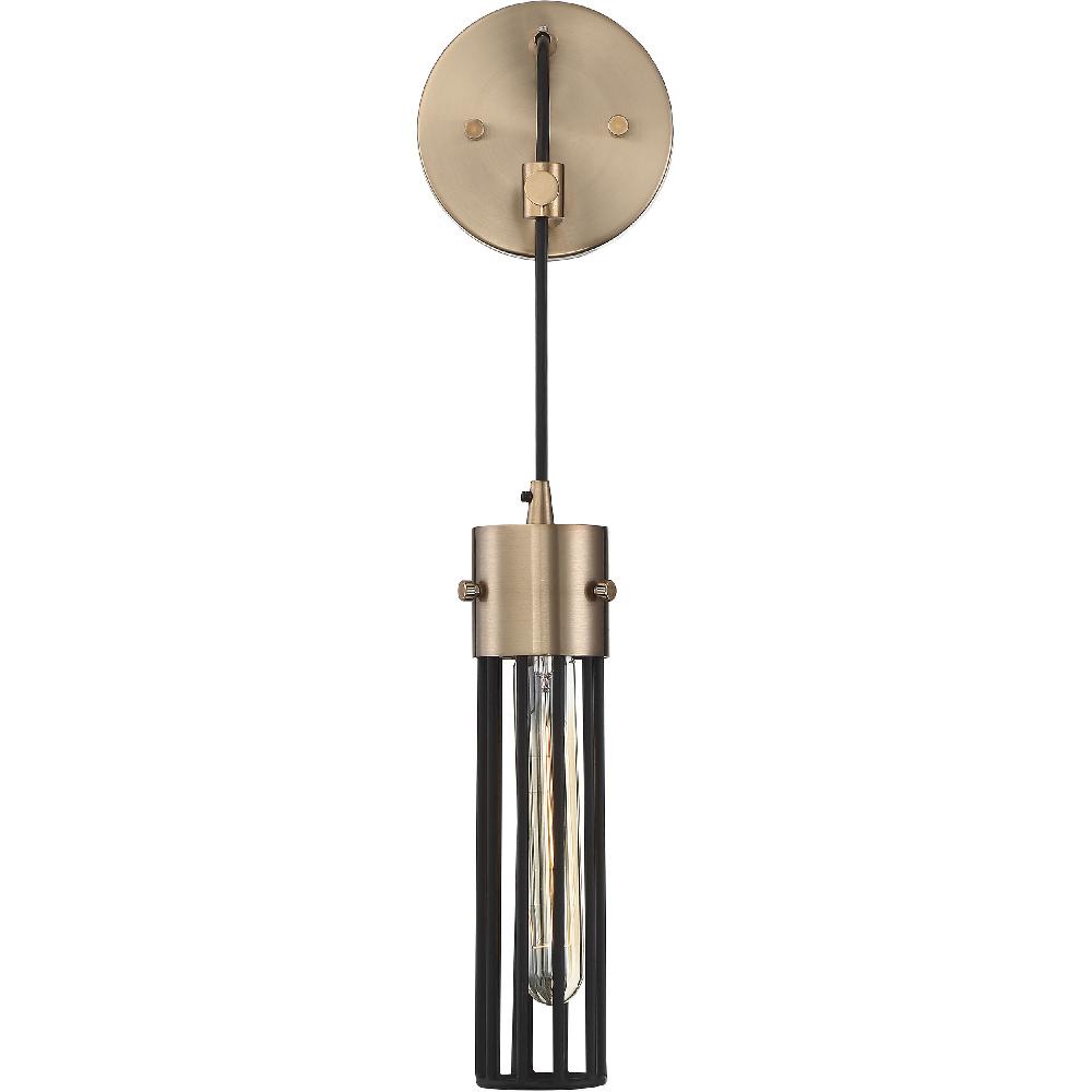 nuvo lighting Eaves 1 Light 5 inch Copper Brushed Brass and Matte Black Wall Sconce Wall Light