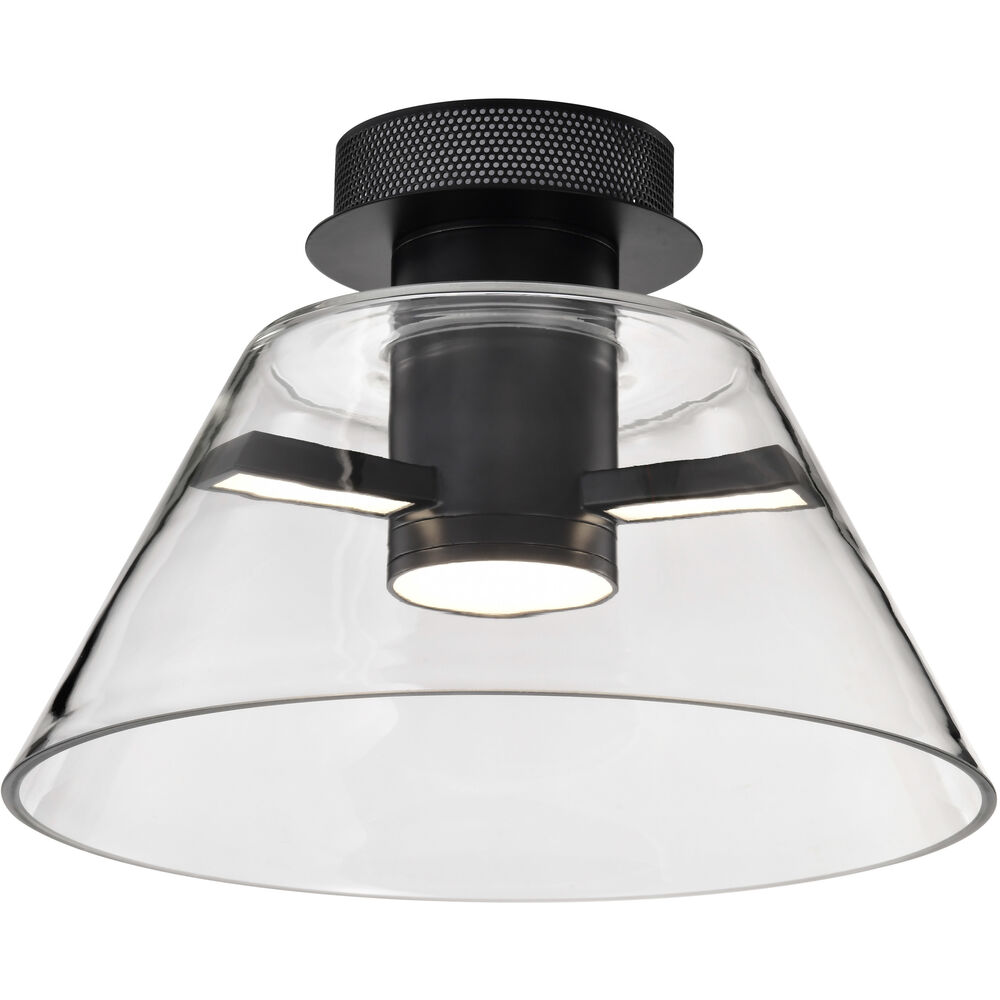 Nuvo Lighting Edmond LED 13.63 Inch Matte Black Semi Flush Mount Ceiling Light