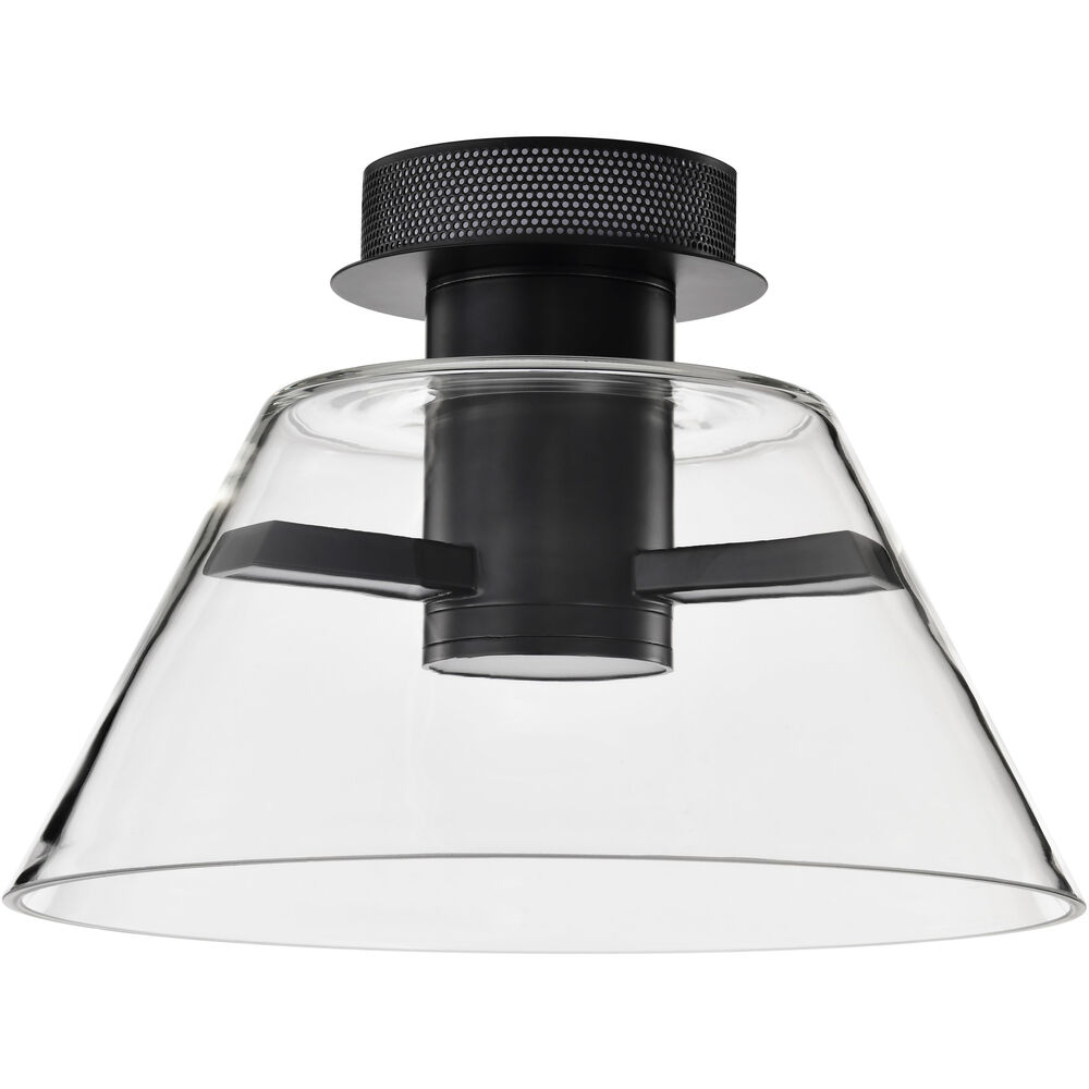 Nuvo Lighting Edmond LED 13.63 Inch Matte Black Semi Flush Mount Ceiling Light