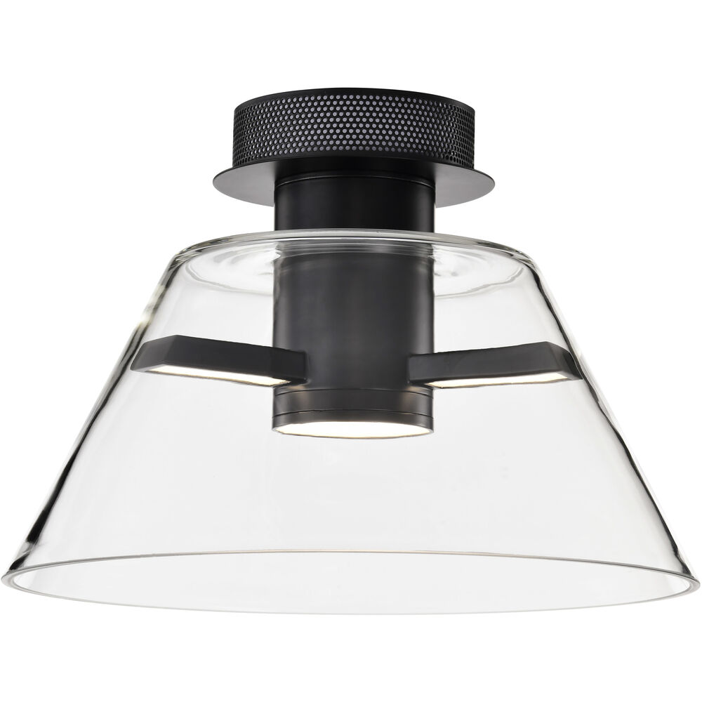 Nuvo Lighting Edmond LED 13.63 Inch Matte Black Semi Flush Mount Ceiling Light