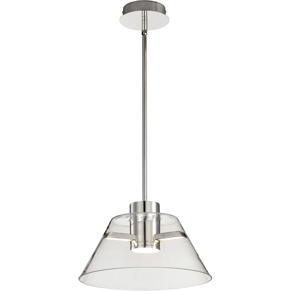 Nuvo Lighting Edmond LED 13.63 Inch Polished Nickel Pendant Ceiling Light