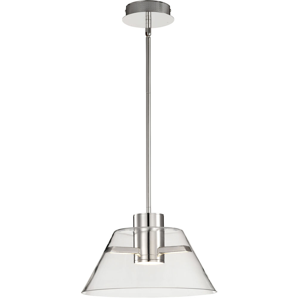 Nuvo Lighting Edmond LED 13.63 Inch Polished Nickel Pendant Ceiling Light
