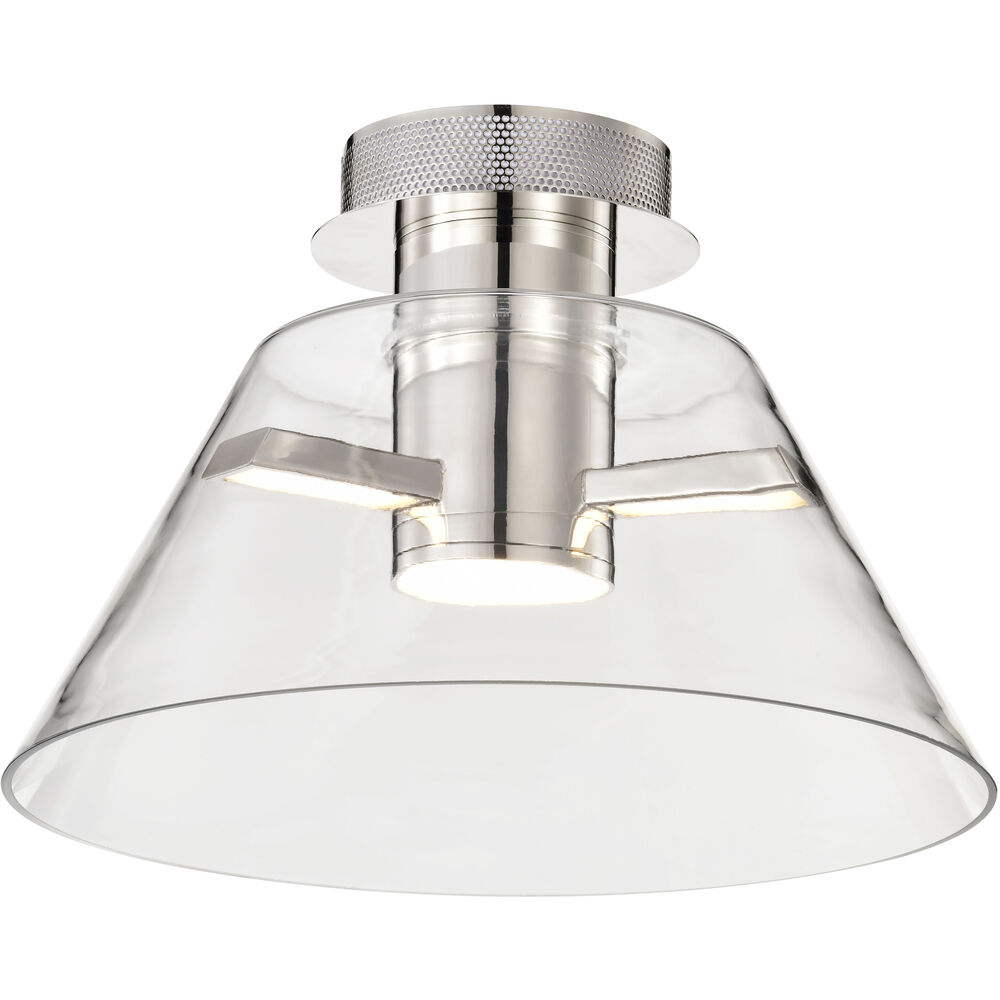Nuvo Lighting Edmond LED 13.63 Inch Polished Nickel Semi Flush Mount Ceiling Light