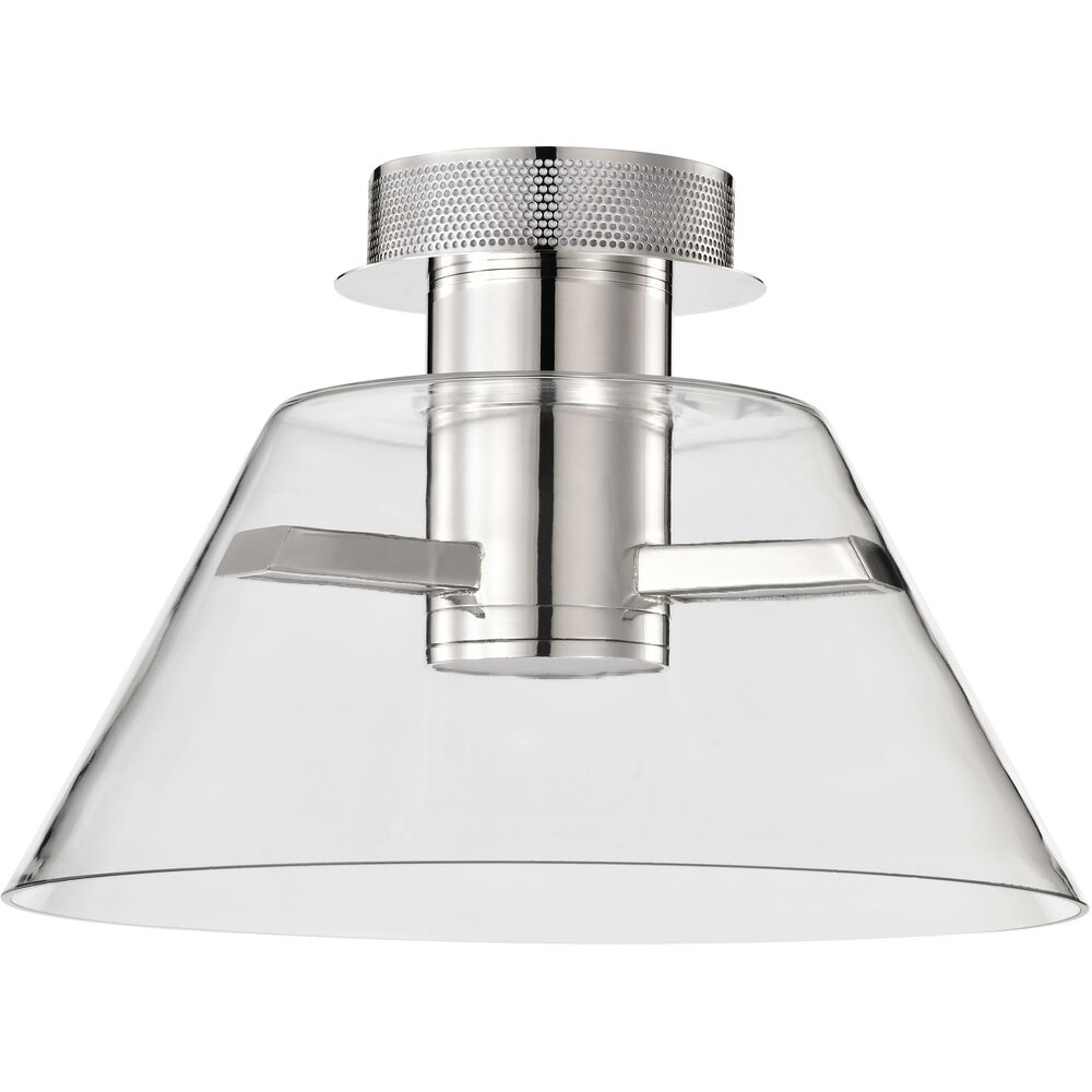 Nuvo Lighting Edmond LED 13.63 Inch Polished Nickel Semi Flush Mount Ceiling Light