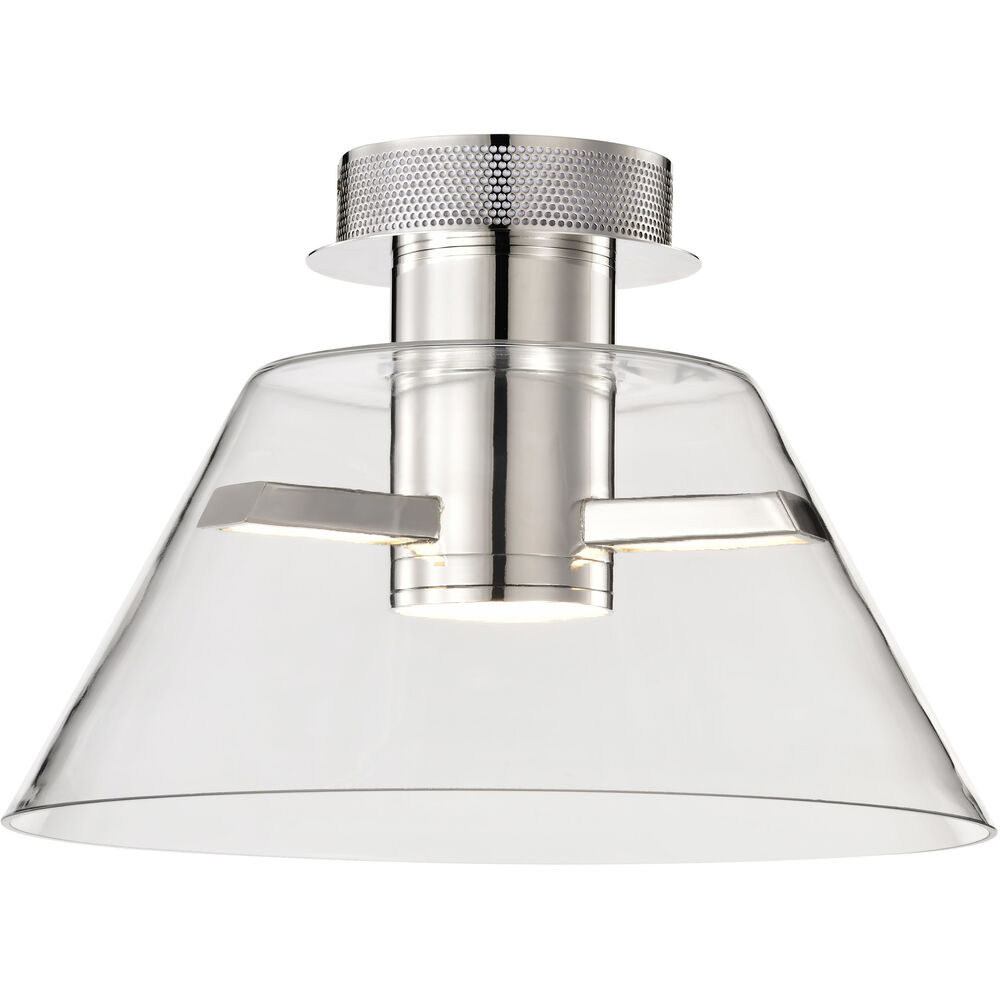 Nuvo Lighting Edmond LED 13.63 Inch Polished Nickel Semi Flush Mount Ceiling Light