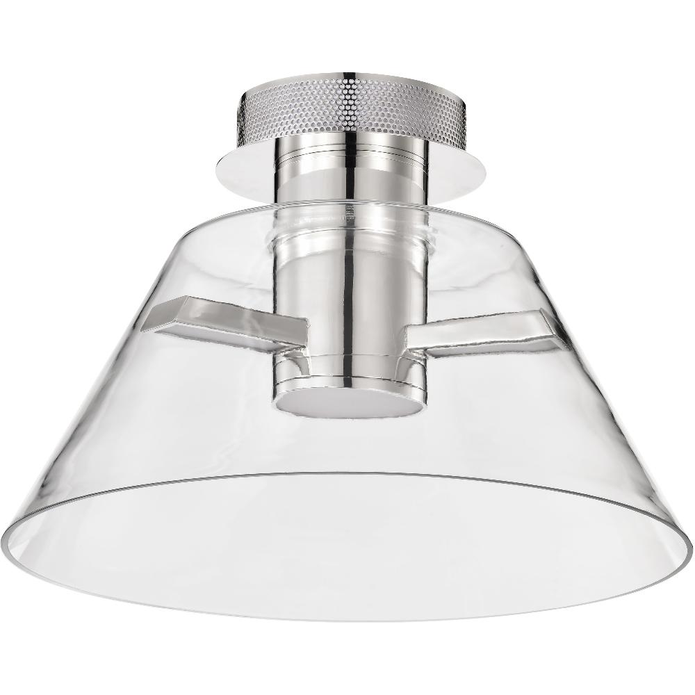 nuvo lighting Edmond LED 13.63 inch Polished Nickel Semi Flush Mount Ceiling Light