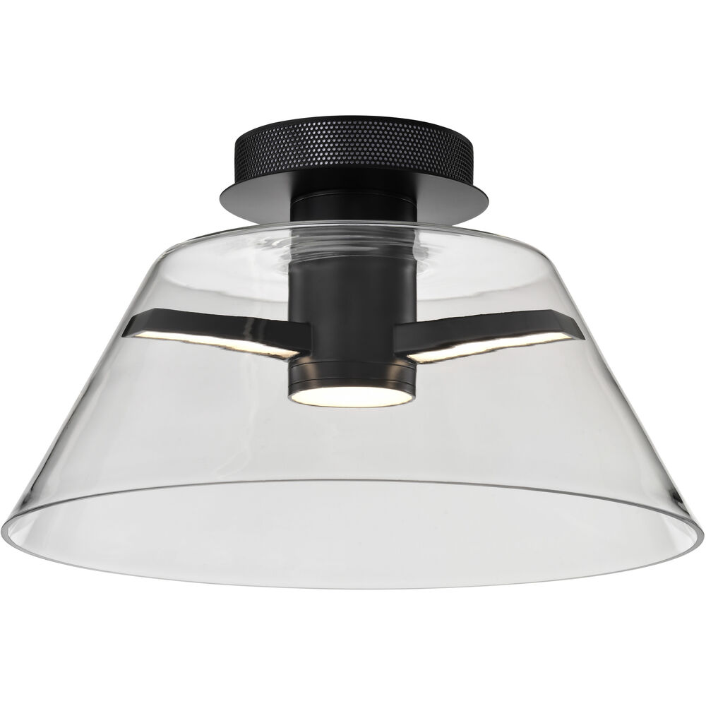 Nuvo Lighting Edmond LED 17 Inch Matte Black Semi Flush Mount Ceiling Light