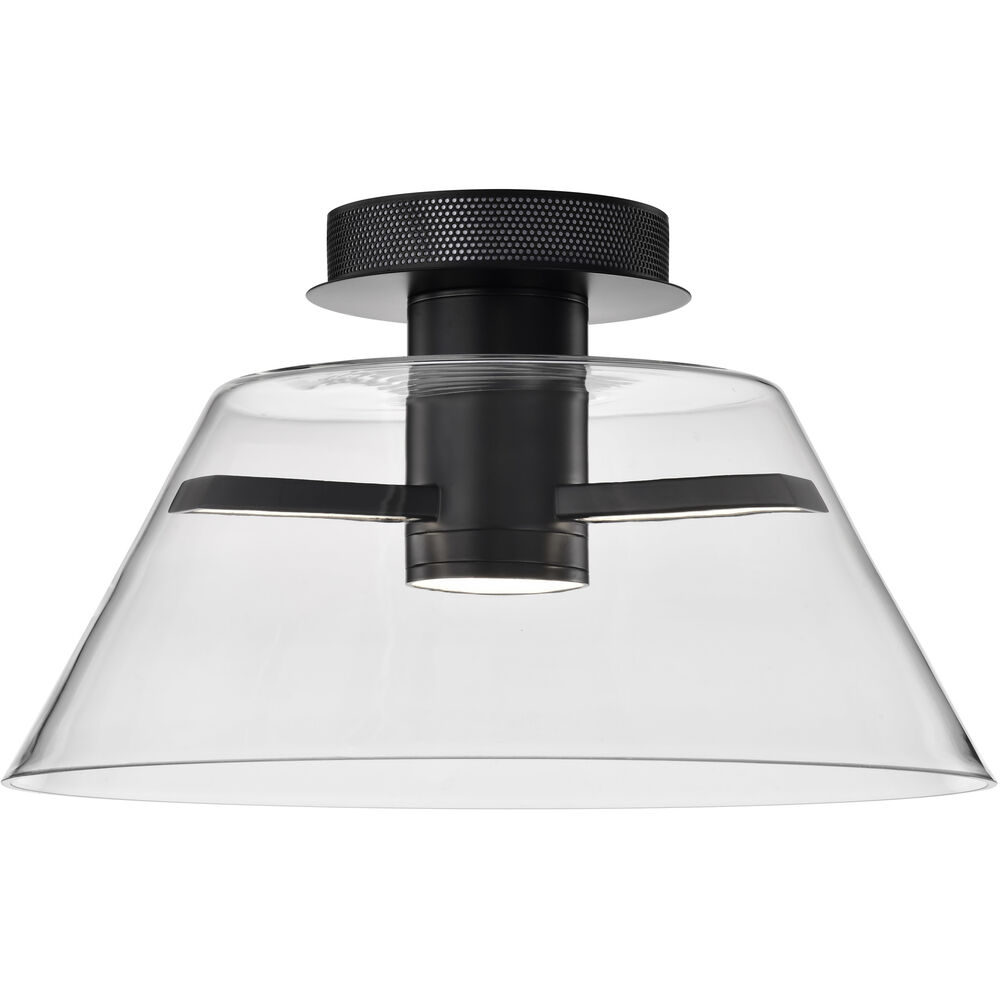 Nuvo Lighting Edmond LED 17 Inch Matte Black Semi Flush Mount Ceiling Light