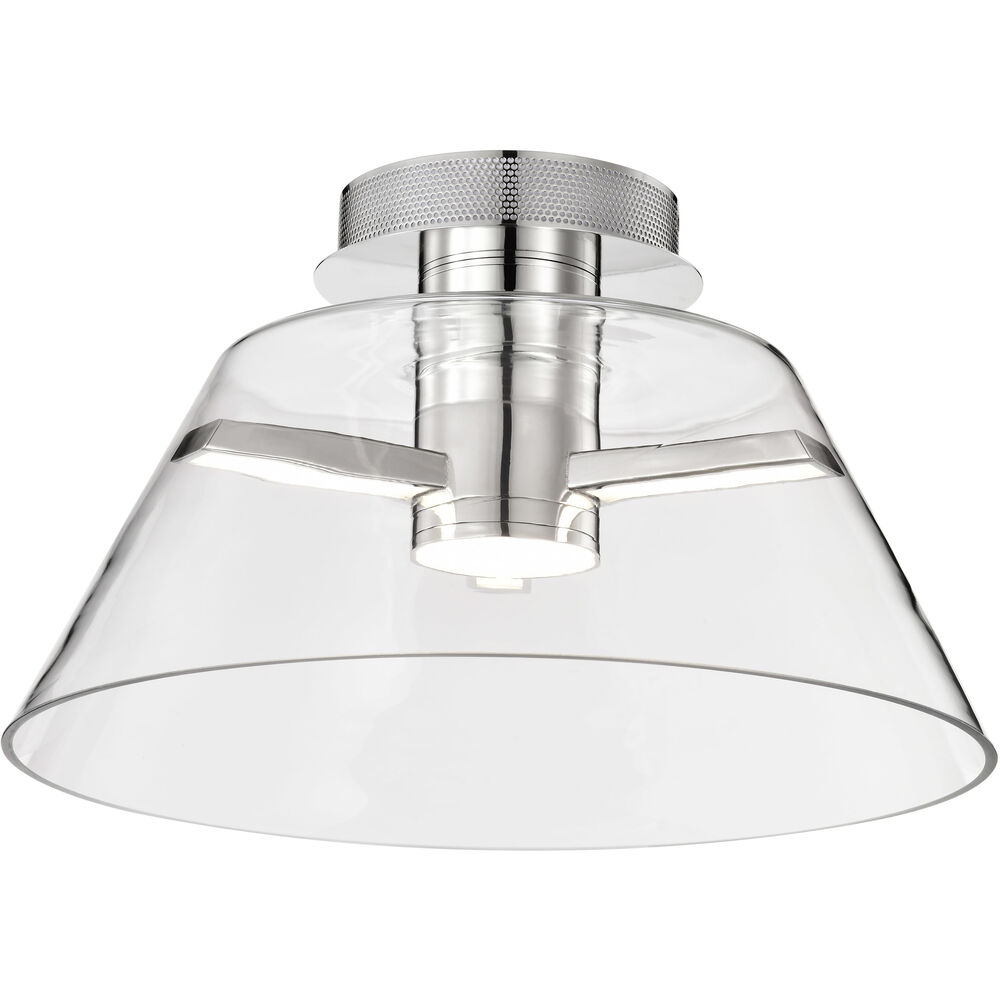 Nuvo Lighting Edmond LED 17 Inch Polished Nickel Semi Flush Mount Ceiling Light