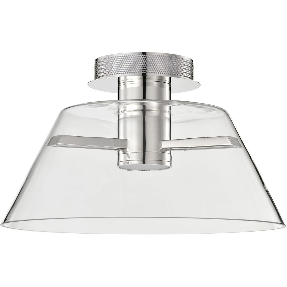 Nuvo Lighting Edmond LED 17 Inch Polished Nickel Semi Flush Mount Ceiling Light