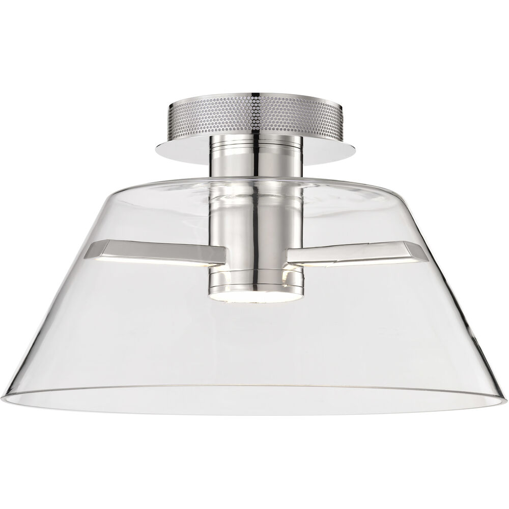 Nuvo Lighting Edmond LED 17 Inch Polished Nickel Semi Flush Mount Ceiling Light