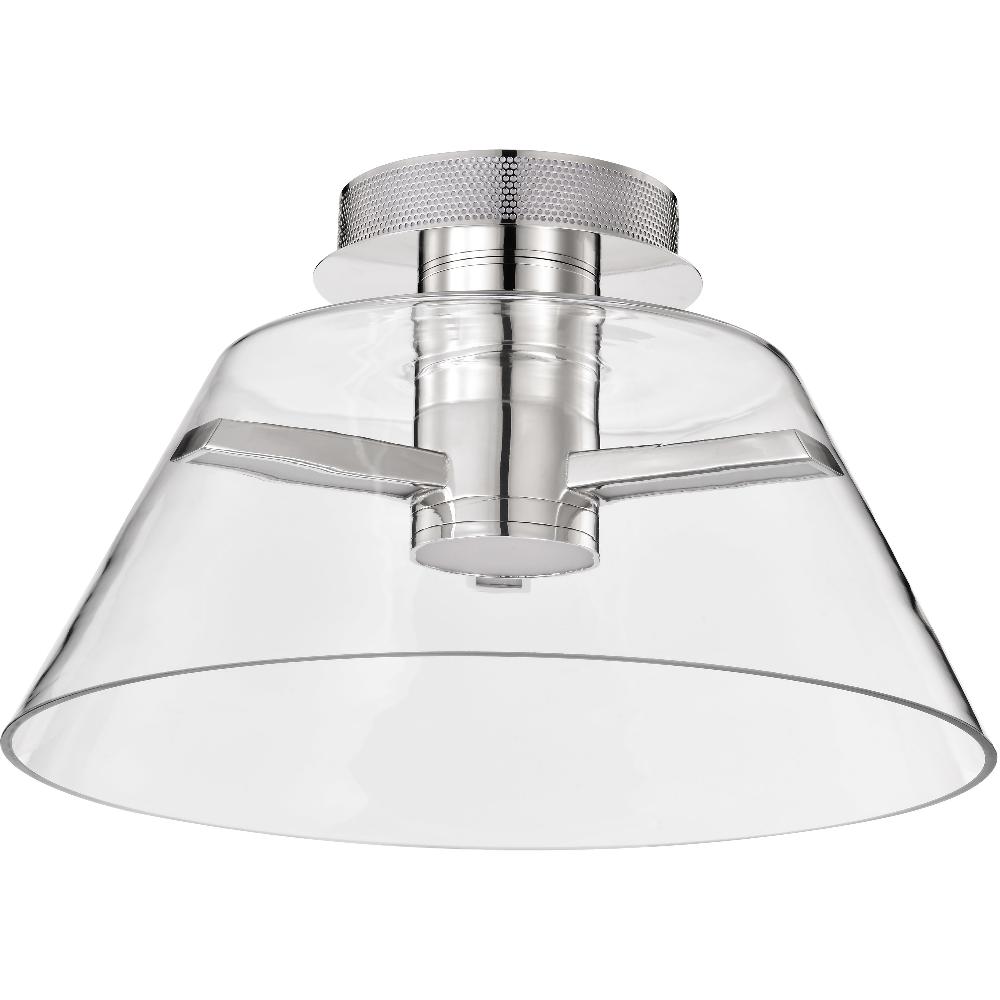 nuvo lighting Edmond LED 17 inch Polished Nickel Semi Flush Mount Ceiling Light