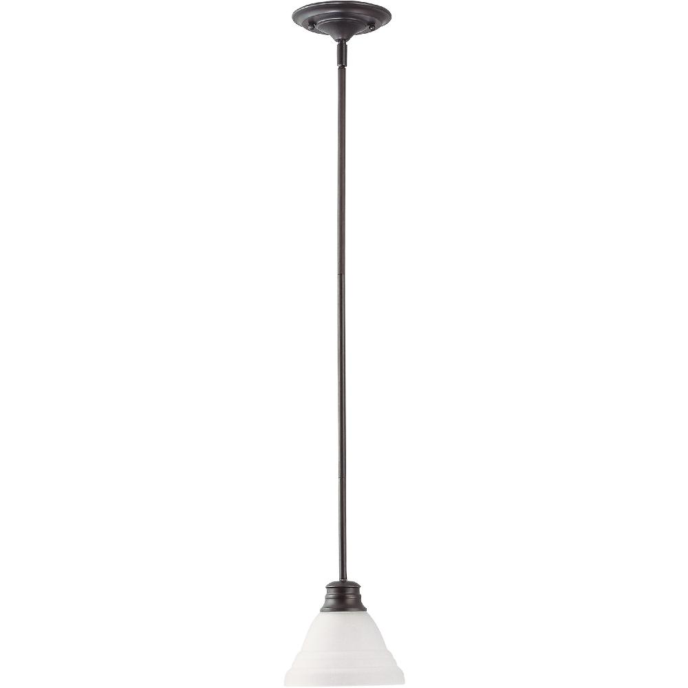 nuvo lighting Empire 1 Light 7 inch Mahogany Bronze and Frosted Mini Pendant Ceiling Light