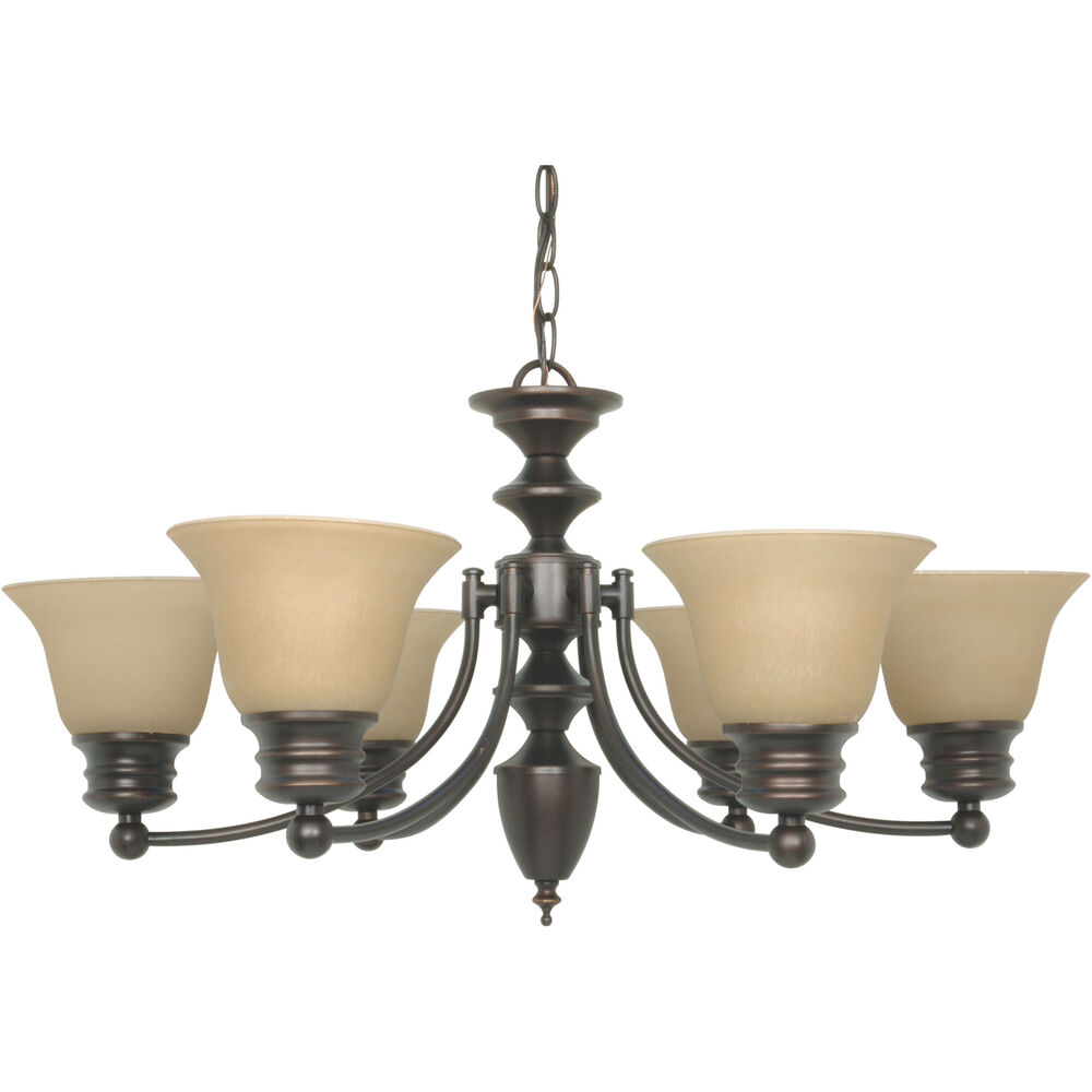 Nuvo Lighting Empire 6 Light 26 Inch Mahogany Bronze Chandelier Ceiling Light