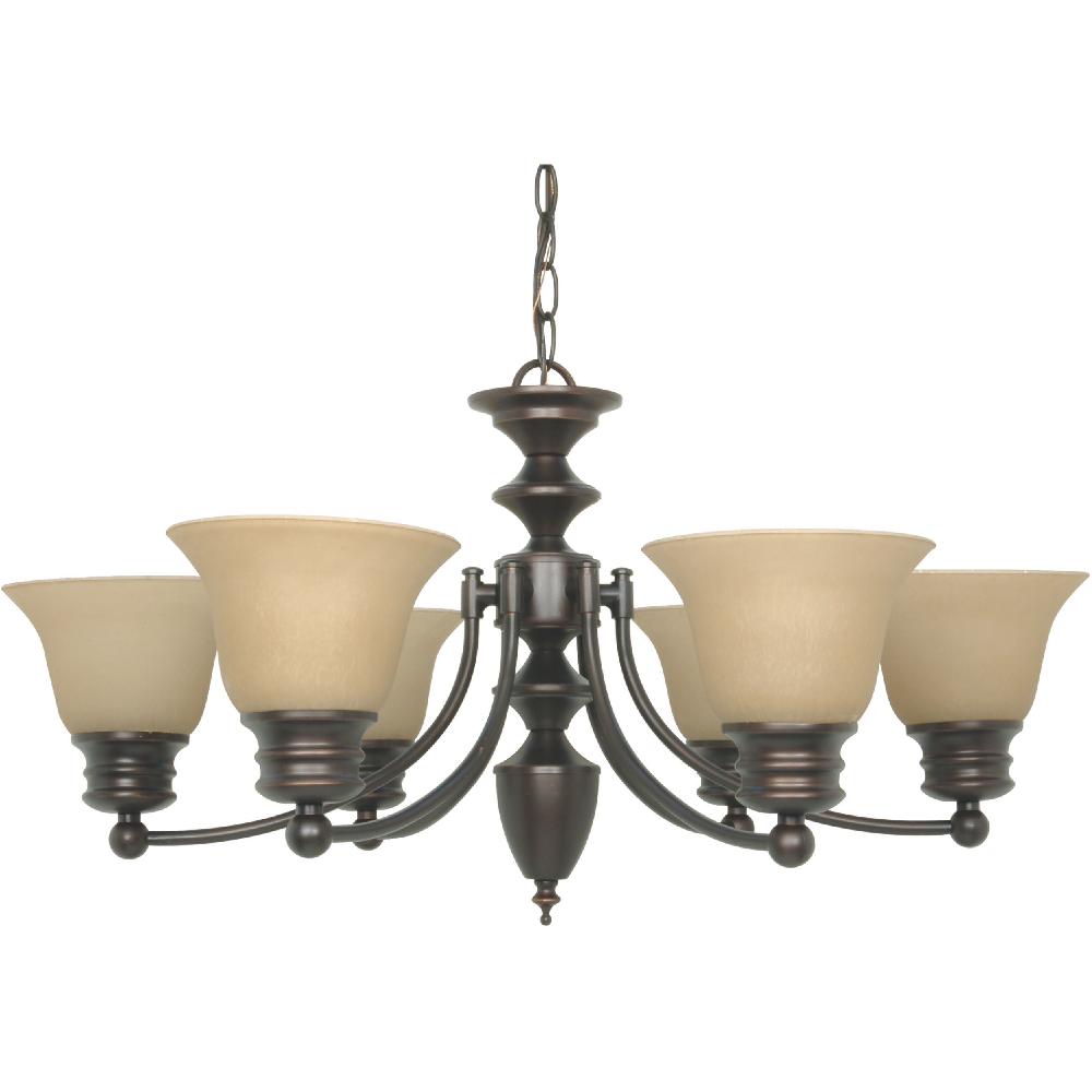 nuvo lighting Empire 6 Light 26 inch Mahogany Bronze Chandelier Ceiling Light