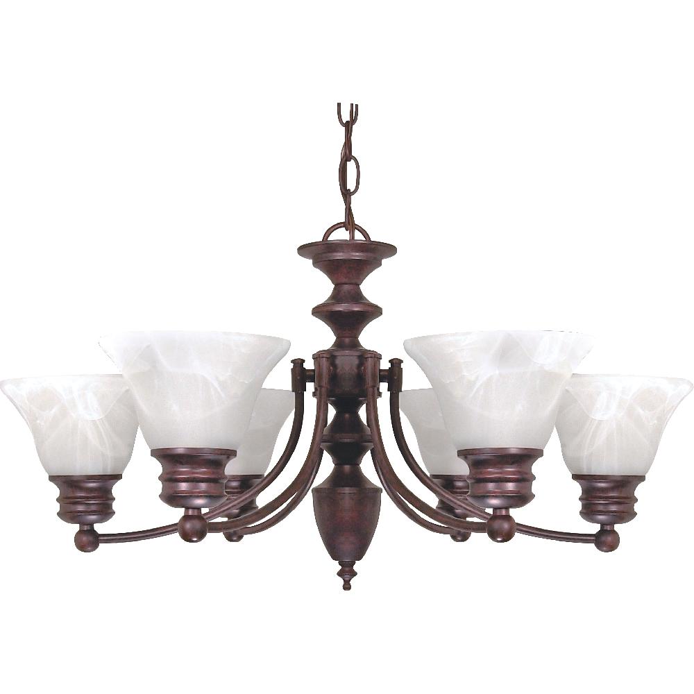 nuvo lighting Empire 6 Light 26 inch Old Bronze Chandelier Ceiling Light