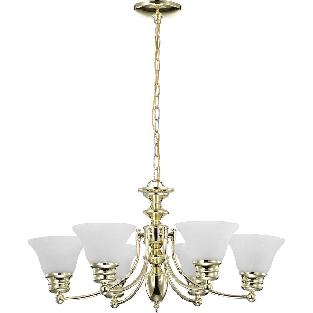 Nuvo Lighting Empire 6 Light 26 Inch Polished Brass Chandelier Ceiling Light