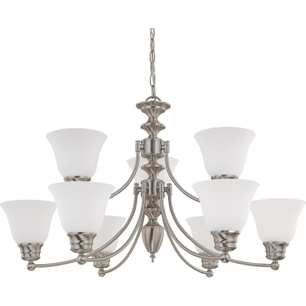 Nuvo Lighting Empire 9 Light 32 Inch Brushed Nickel Chandelier Ceiling Light