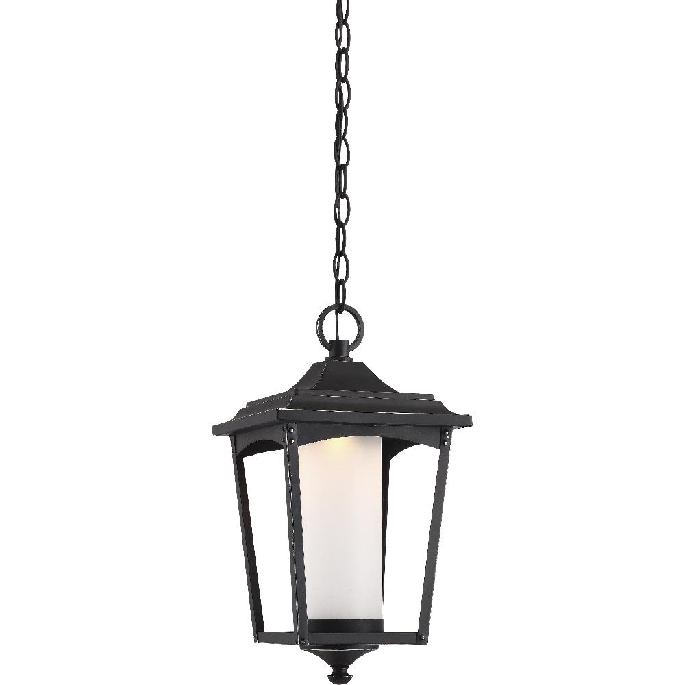 nuvo lighting Essex LED 8 inch Sterling Black Outdoor Hanging Lantern