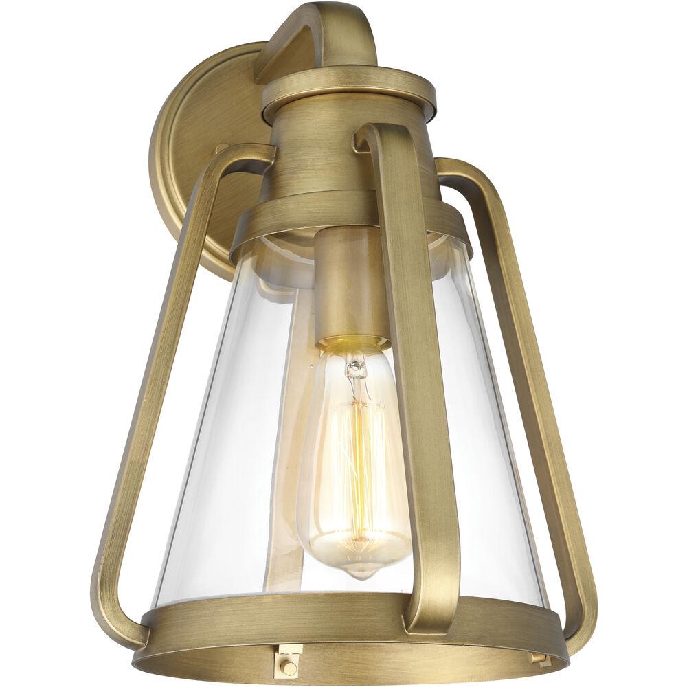 Nuvo Lighting Everett 1 Light 10 Inch Natural Brass Bathroom Vanity Lights Wall Light