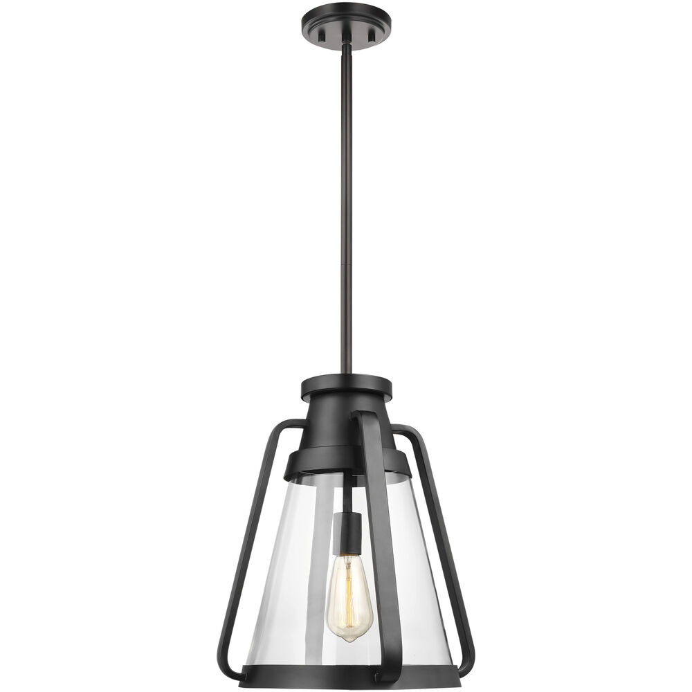 Nuvo Lighting Everett 1 Light 14 Inch Matte Black Pendant Ceiling Light