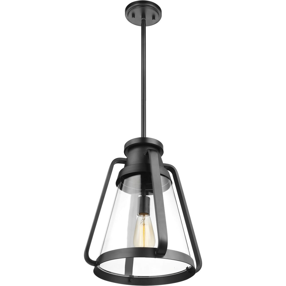 Nuvo Lighting Everett 1 Light 14 Inch Matte Black Pendant Ceiling Light