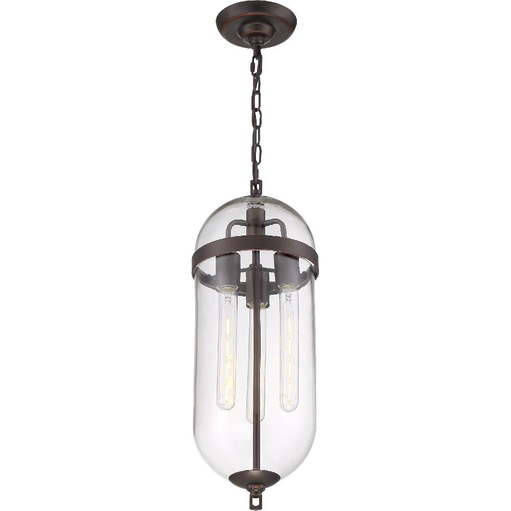 nuvo lighting Fantom 3 Light 8 inch Mahogany Bronze and Clear Pendant Ceiling Light
