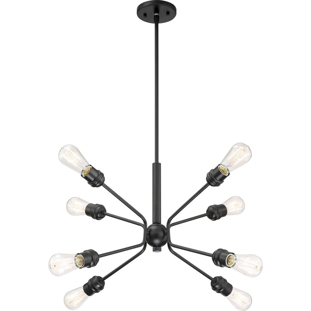 Nuvo Lighting Faraday 8 Light 30.13 Inch Black Pendant Ceiling Light