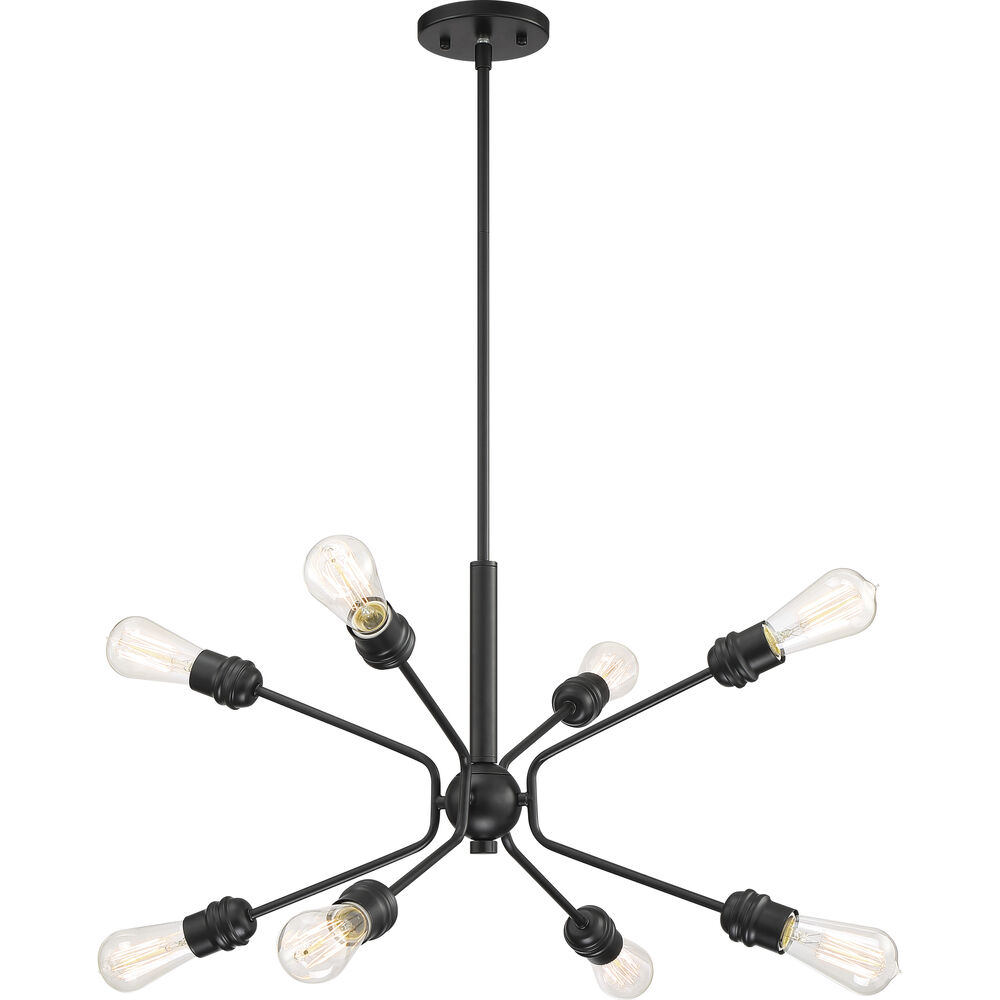 Nuvo Lighting Faraday 8 Light 30.13 Inch Black Pendant Ceiling Light