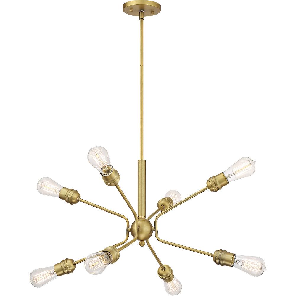 nuvo lighting Faraday 8 Light 30.13 inch Brushed Brass Pendant Ceiling Light