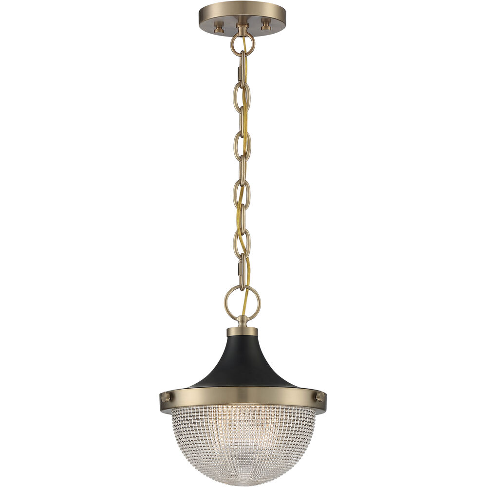 Nuvo Lighting Faro 1 Light 10 Inch Burnished Brass And Black Accents Pendant Ceiling Light