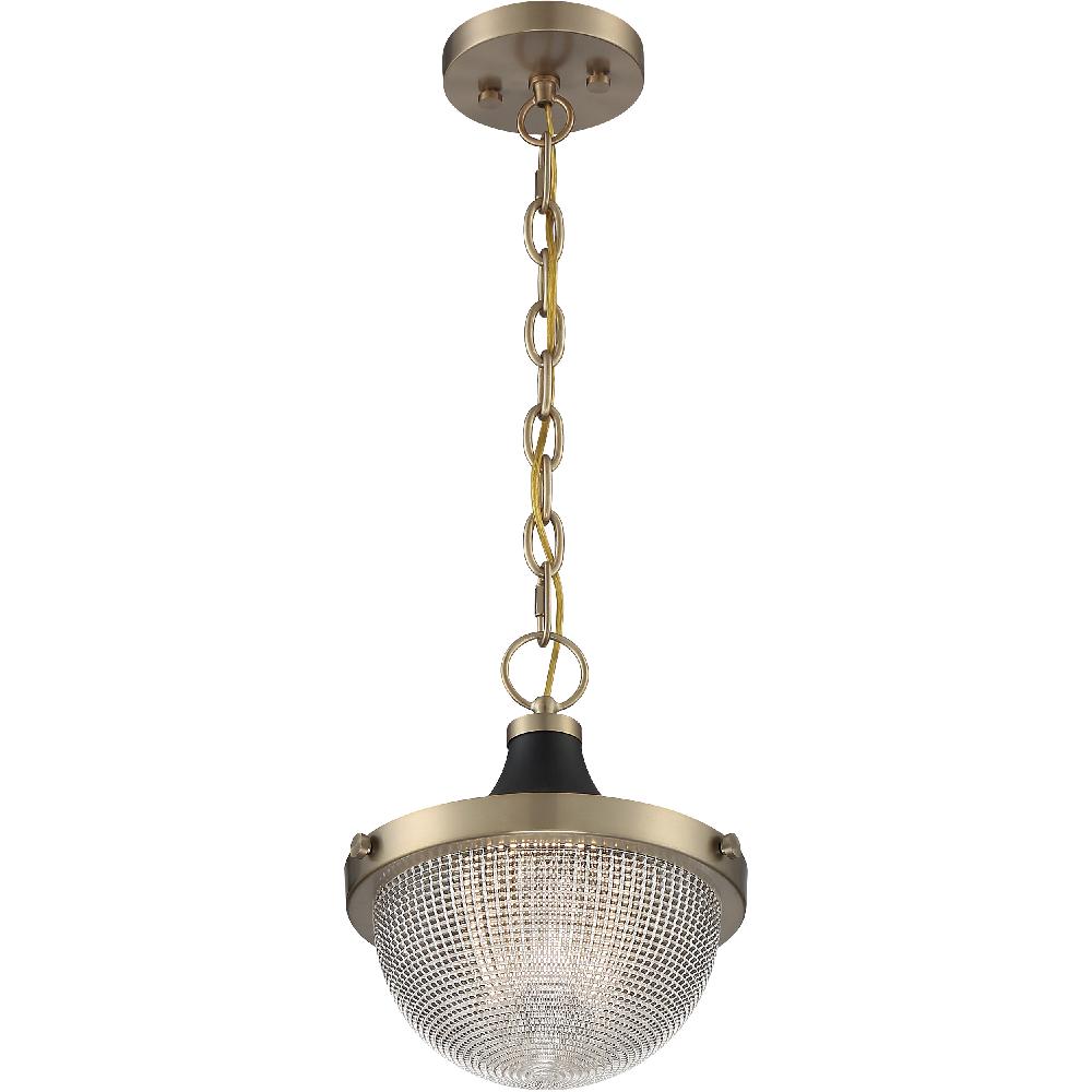 nuvo lighting Faro 1 Light 10 inch Burnished Brass and Black Accents Pendant Ceiling Light