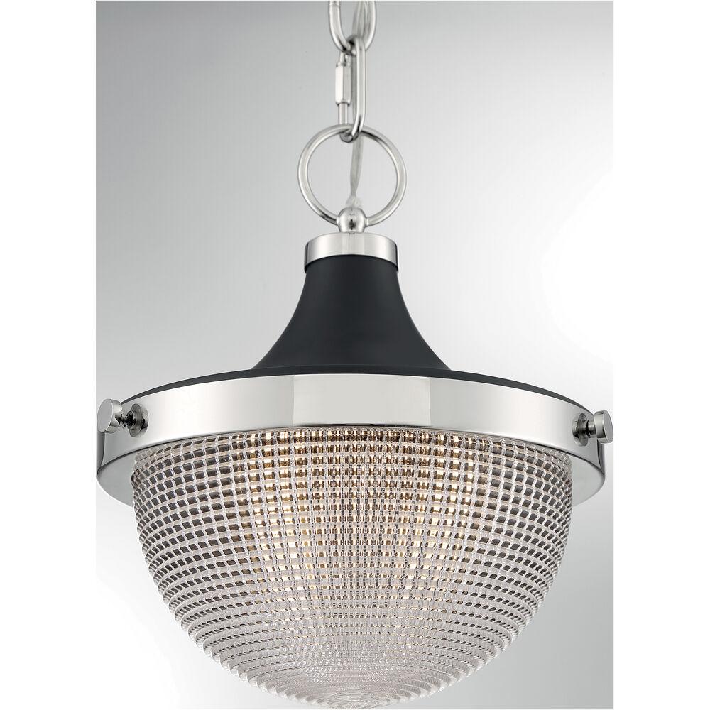Nuvo Lighting Faro 1 Light 10 Inch Polished Nickel And Black Accents Pendant Ceiling Light