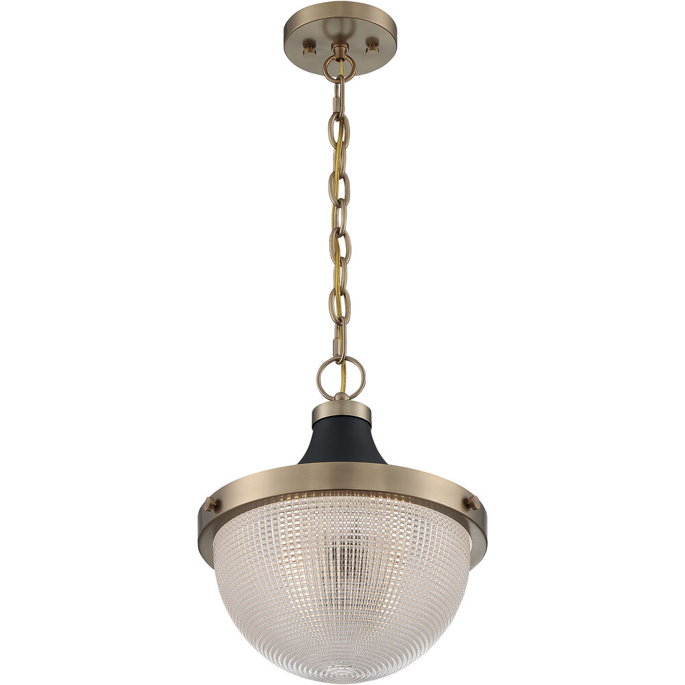 Nuvo Lighting Faro 1 Light 13 Inch Burnished Brass And Black Accents Pendant Ceiling Light