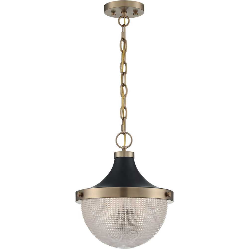 Nuvo Lighting Faro 1 Light 13 Inch Burnished Brass And Black Accents Pendant Ceiling Light
