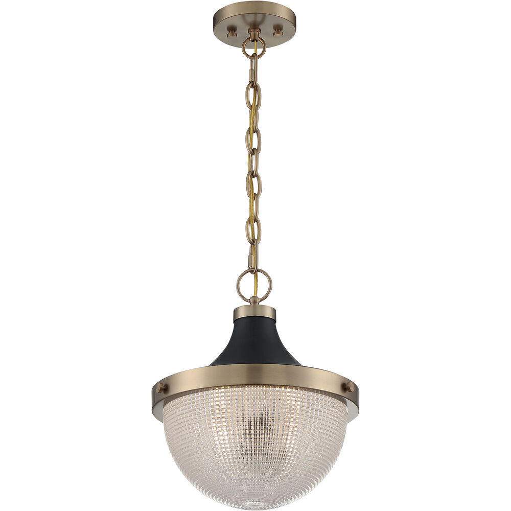 Nuvo Lighting Faro 1 Light 13 Inch Burnished Brass And Black Accents Pendant Ceiling Light