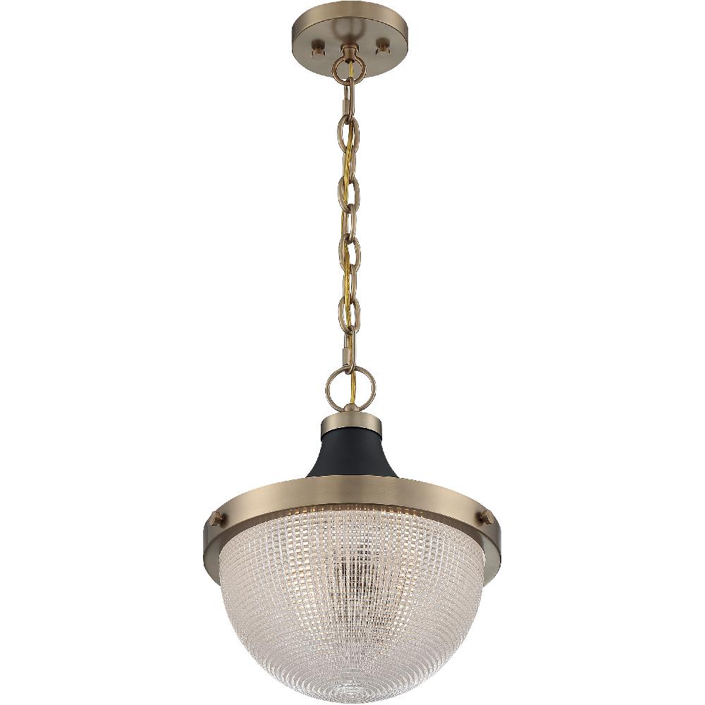 nuvo lighting Faro 1 Light 13 inch Burnished Brass and Black Accents Pendant Ceiling Light