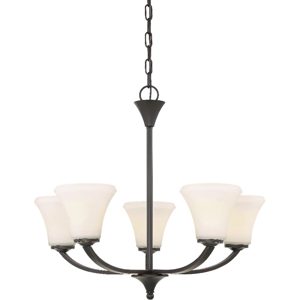 nuvo lighting Fawn 5 Light 25 inch Mahogany Bronze Chandelier Ceiling Light