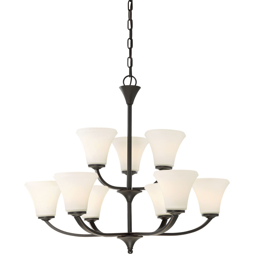 Nuvo Lighting Fawn 9 Light 30 Inch Mahogany Bronze Chandelier Ceiling Light