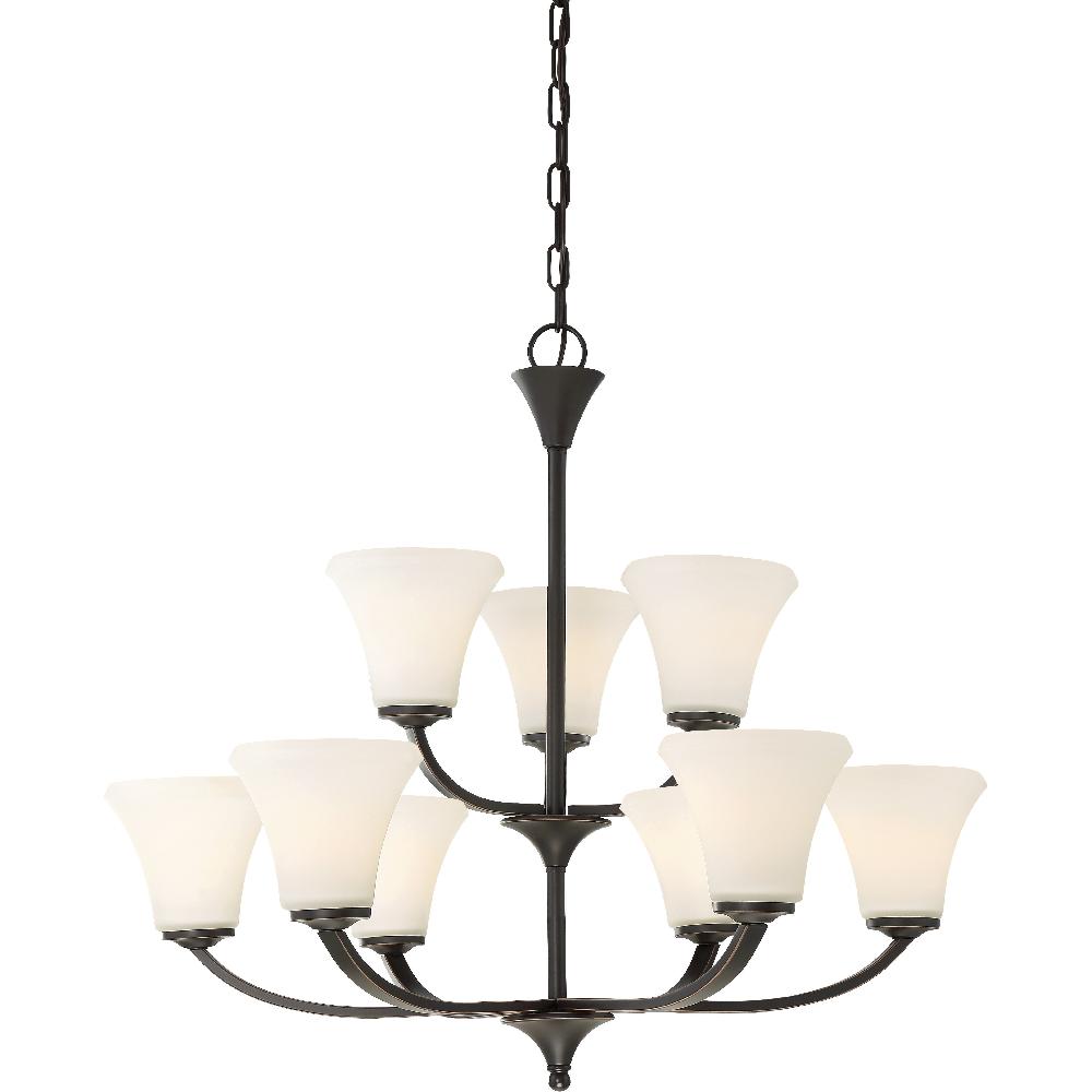 nuvo lighting Fawn 9 Light 30 inch Mahogany Bronze Chandelier Ceiling Light