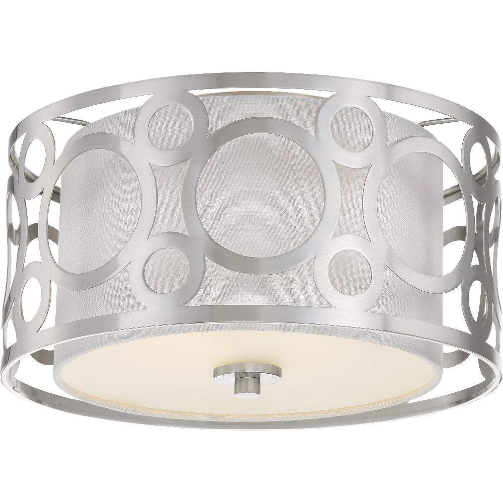 nuvo lighting Filigree 2 Light 14.63 inch Brushed Nickel Flush Mount Ceiling Light