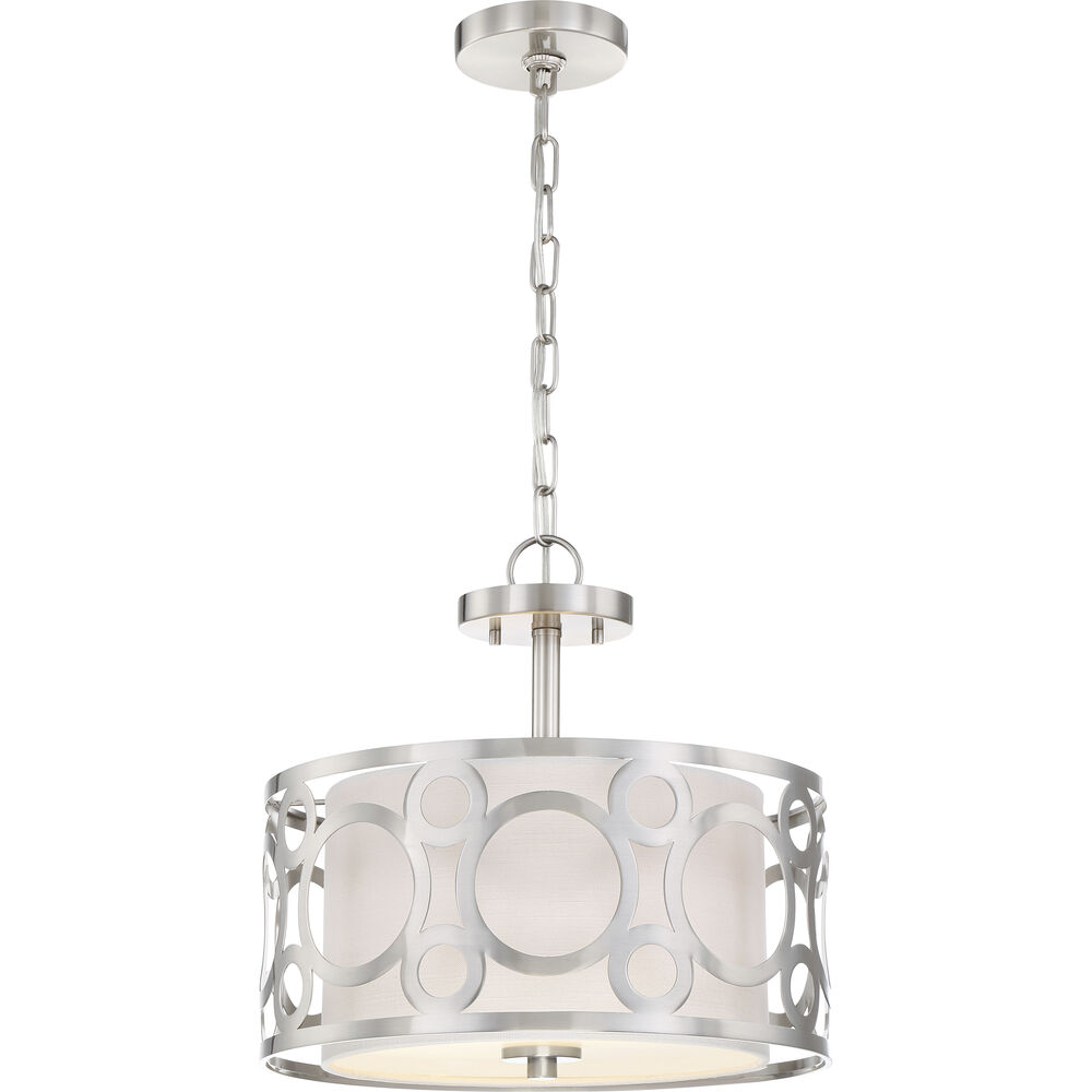 Nuvo Lighting Filigree 2 Light 14.63 Inch Brushed Nickel Semi Flush Mount Ceiling Light