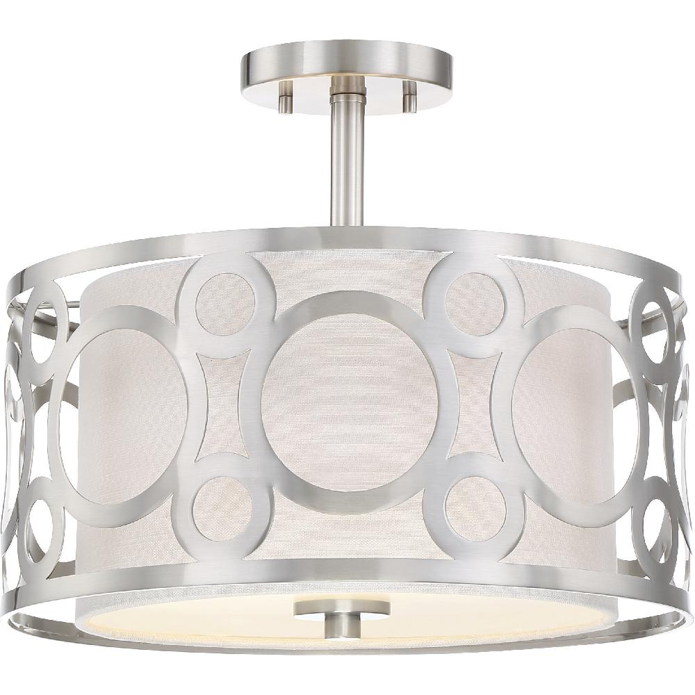 nuvo lighting Filigree 2 Light 14.63 inch Brushed Nickel Semi Flush Mount Ceiling Light