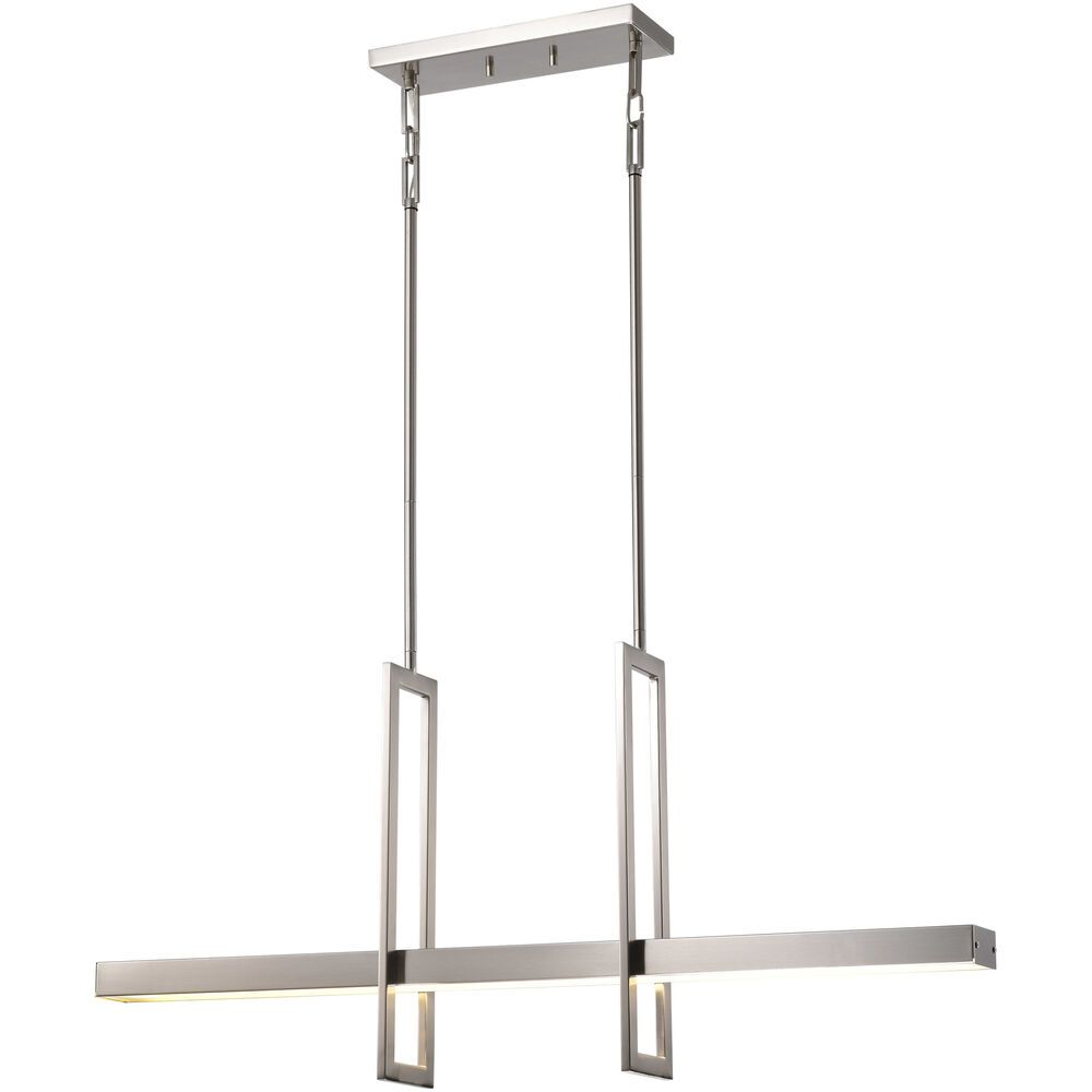 Nuvo Lighting Frame LED 36 Inch Brushed Nickel Island Pendant Ceiling Light