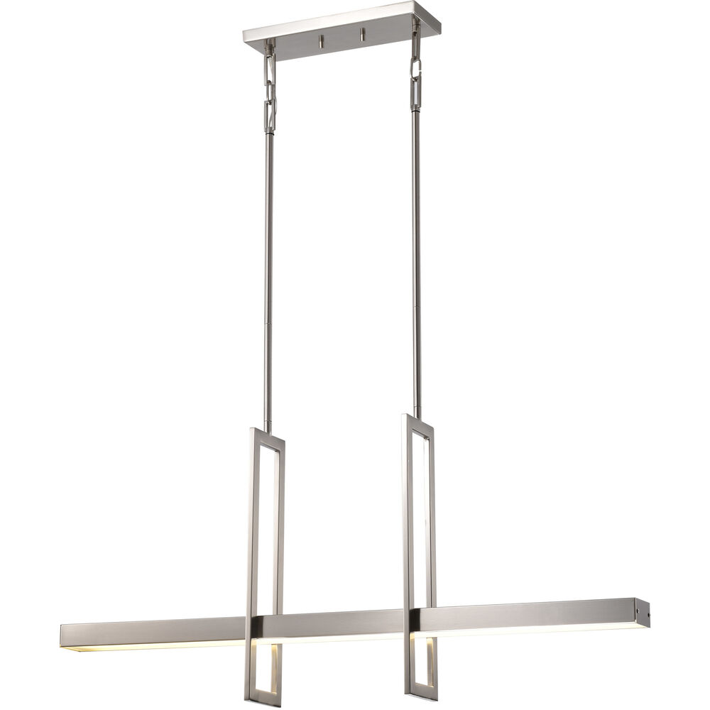 Nuvo Lighting Frame LED 36 Inch Brushed Nickel Island Pendant Ceiling Light