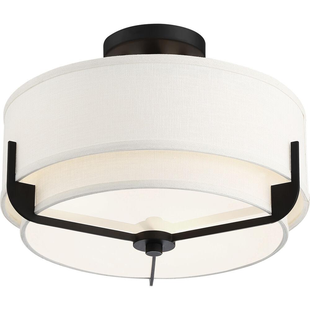 Nuvo Lighting Frankie 3 Light 15 Inch Aged Bronze Semi Flush Mount Ceiling Light
