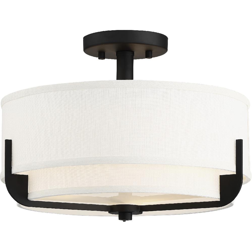 nuvo lighting Frankie 3 Light 15 inch Aged Bronze Semi Flush Mount Ceiling Light