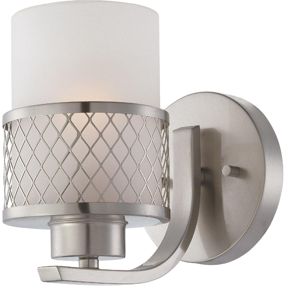 nuvo lighting Fusion 1 Light 7.25 inch Brushed Nickel Vanity Light Wall Light